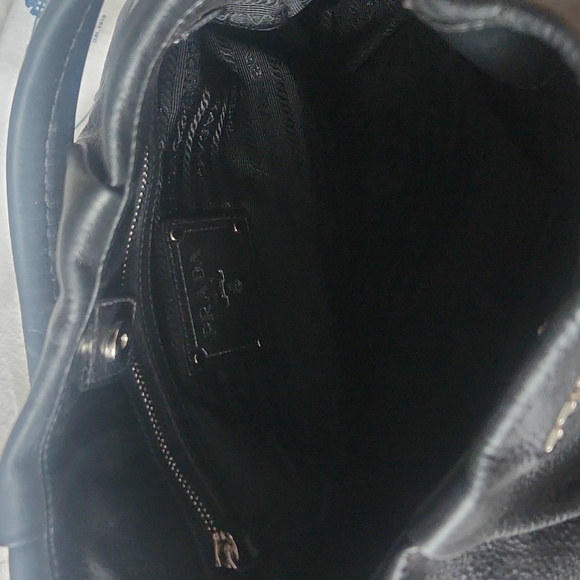 Prada Napa Black Leather Hobo Bag with Side Pockets - Picture 3 of 6